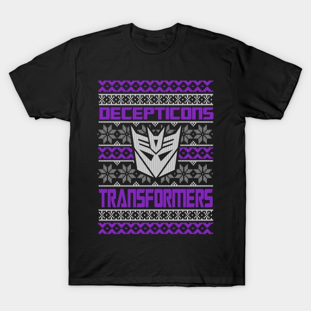 Transformers Gen 1 Decepticons - Ugly Christmas sweater T-Shirt by ROBZILLA